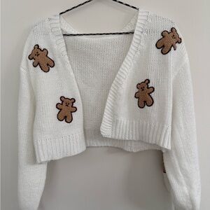 Cozy White Teddy Bear Sweater